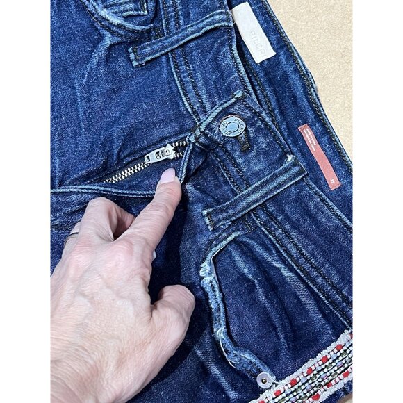 Antropologie Pilcro Jeans Size 25 Slim Boyfriend Crop Embroidered Side Stripe - Picture 6 of 16